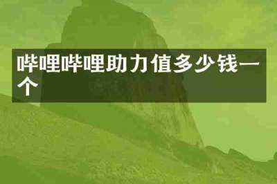 哔哩哔哩助力值多少钱一个