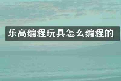 乐高编程玩具怎么编程的
