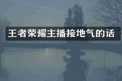 王者荣耀主播接地气的话