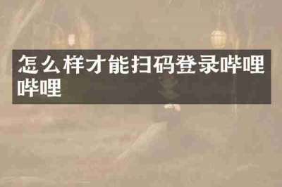怎么样才能扫码登录哔哩哔哩