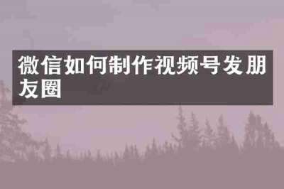 微信如何制作视频号发朋友圈