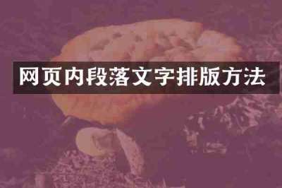 网页内段落文字排版方法