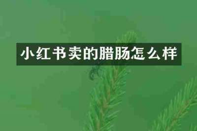 小红书卖的腊肠怎么样