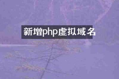 新增php虚拟域名