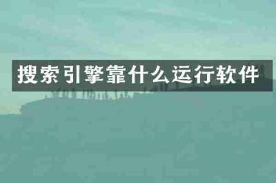 搜索引擎靠什么运行软件