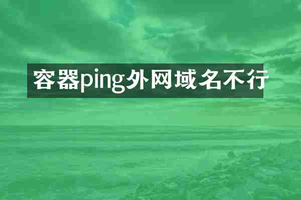 容器ping外网域名不行