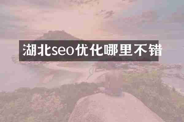 湖北seo优化哪里不错