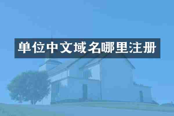单位中文域名哪里注册