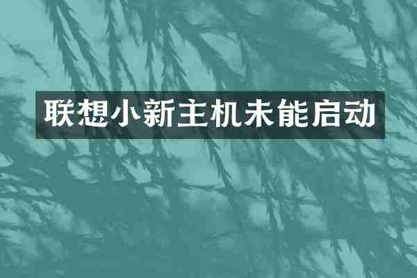 联想小新主机未能启动