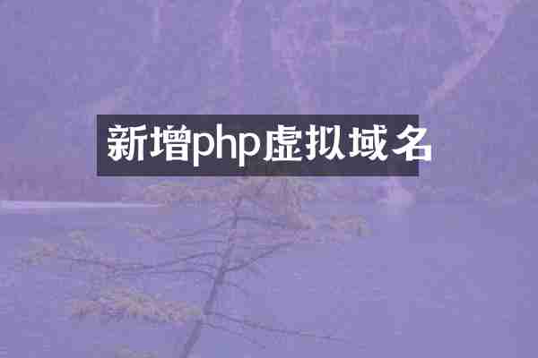 新增php虚拟域名