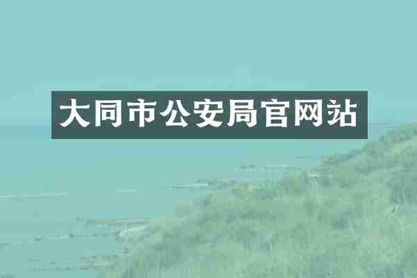 大同市公安局官网站