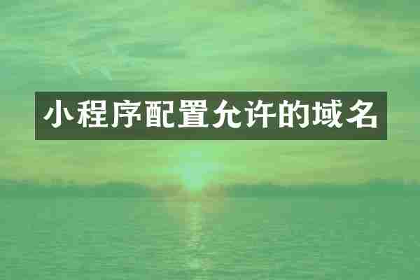 小程序配置允许的域名