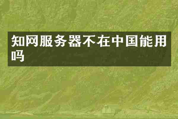 知网服务器不在中国能用吗