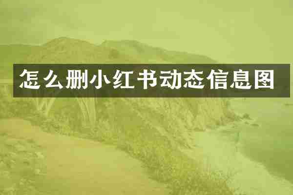 怎么删小红书动态信息图