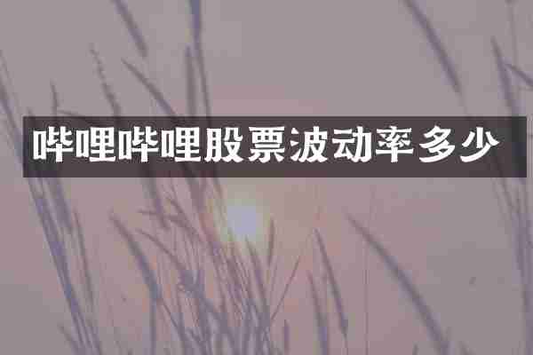 哔哩哔哩股票波动率多少