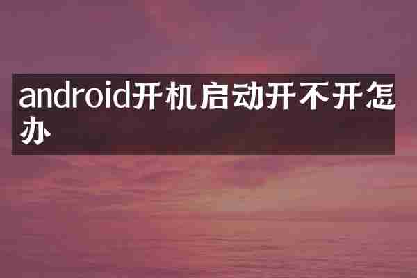 android开机启动开不开怎么办