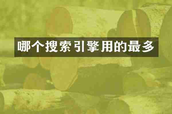 哪个搜索引擎用的最多