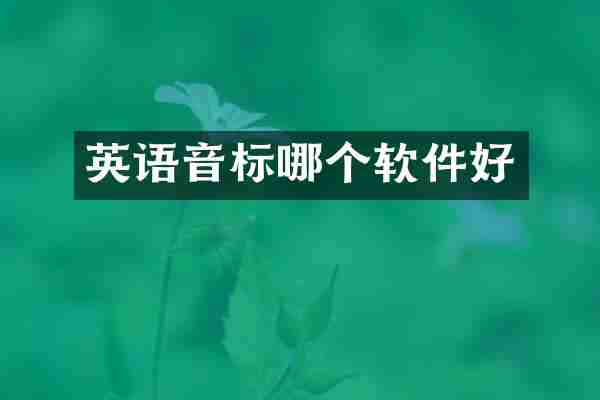 英语音标哪个软件好