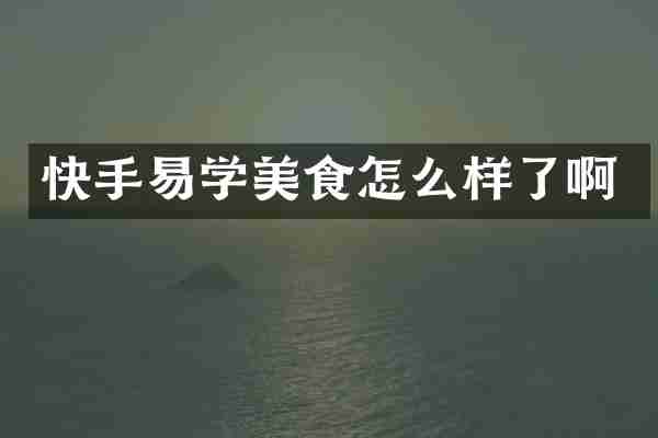 快手易学美食怎么样了啊