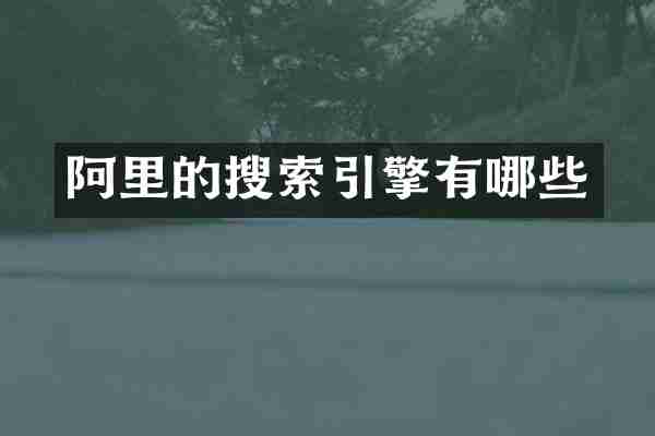 阿里的搜索引擎有哪些