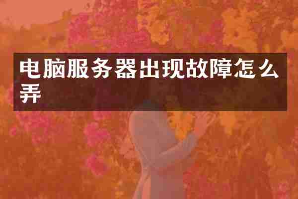 电脑服务器出现故障怎么弄