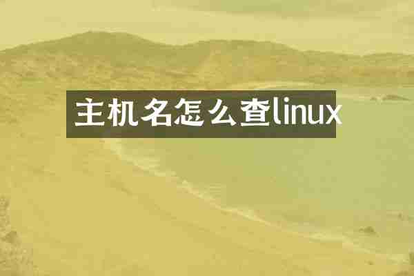 主机名怎么查linux