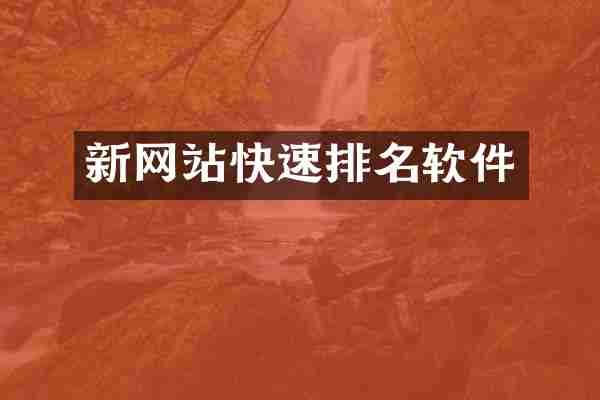 新网站快速排名软件
