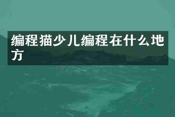 编程猫少儿编程在什么地方