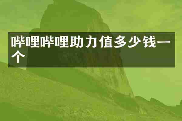 哔哩哔哩助力值多少钱一个