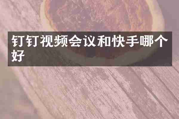 钉钉视频会议和快手哪个好