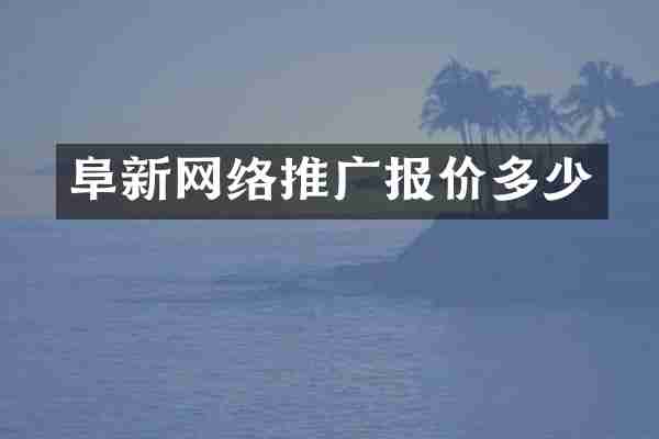 阜新网络推广报价多少