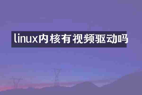 linux内核有视频驱动吗