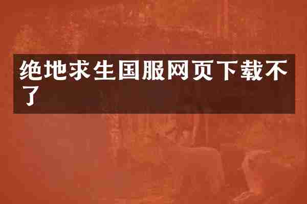 绝地求生国服网页下载不了