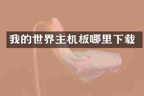 我的世界主机板哪里下载