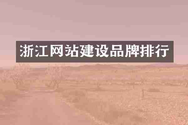 浙江网站建设品牌排行