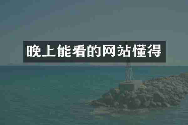 晚上能看的网站懂得