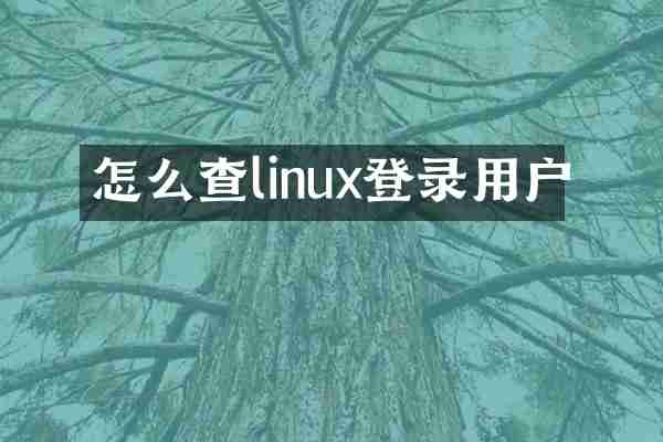 怎么查linux登录用户