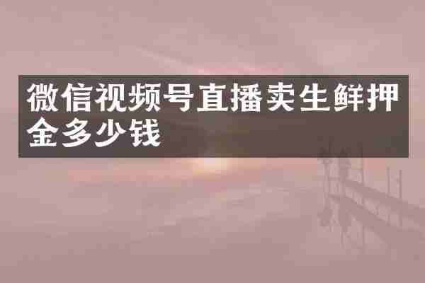 微信视频号直播卖生鲜押金多少钱