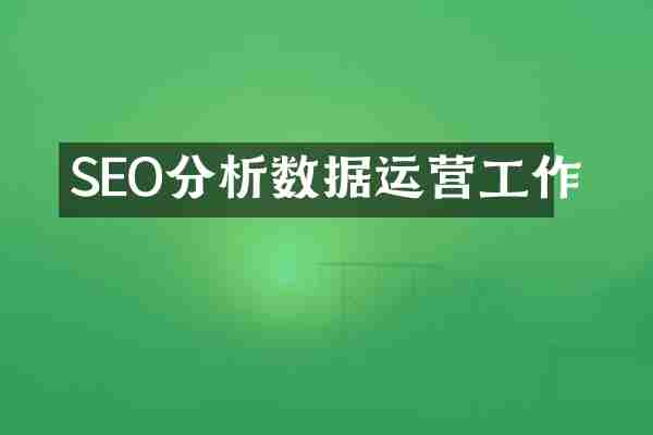 SEO分析数据运营工作
