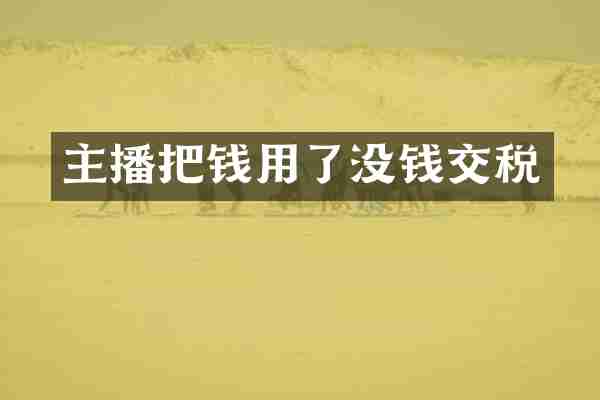 主播把钱用了没钱交税