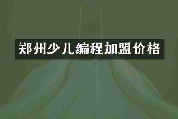 郑州少儿编程加盟价格