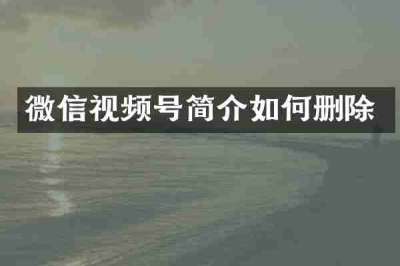 微信视频号简介如何删除