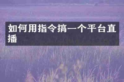 如何用指令搞一个平台直播