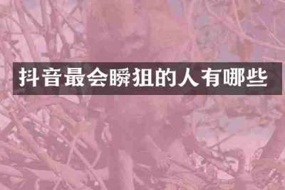 抖音最会瞬狙的人有哪些