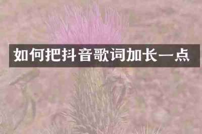 如何把抖音歌词加长一点