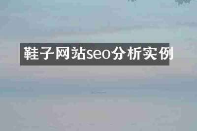 鞋子网站seo分析实例