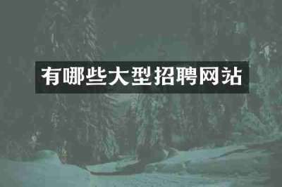有哪些大型招聘网站