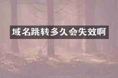 域名跳转多久会失效啊