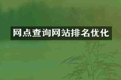 网点查询网站排名优化