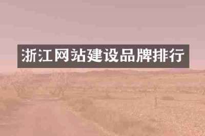 浙江网站建设品牌排行